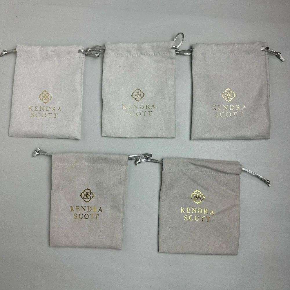Kendra Scott Small Gold Logo Jewelry Dust Bag‎ Drawstring Pouch (Set 5) 4